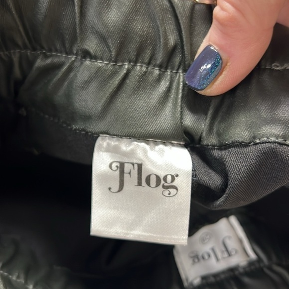 Flog Deep Green Faux Leather Pull On Pants - Picture 7 of 8